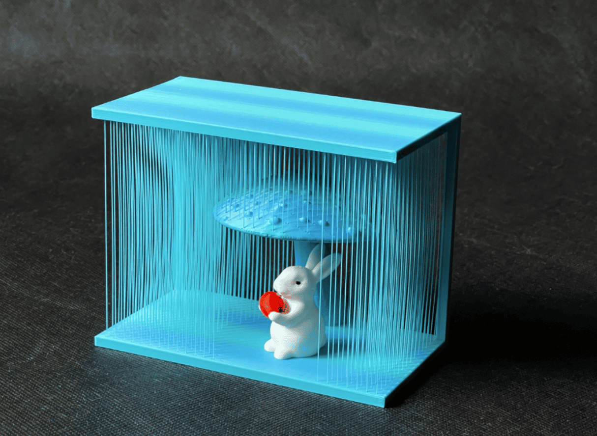 3d print easter joys_bunny under mushroom in rain